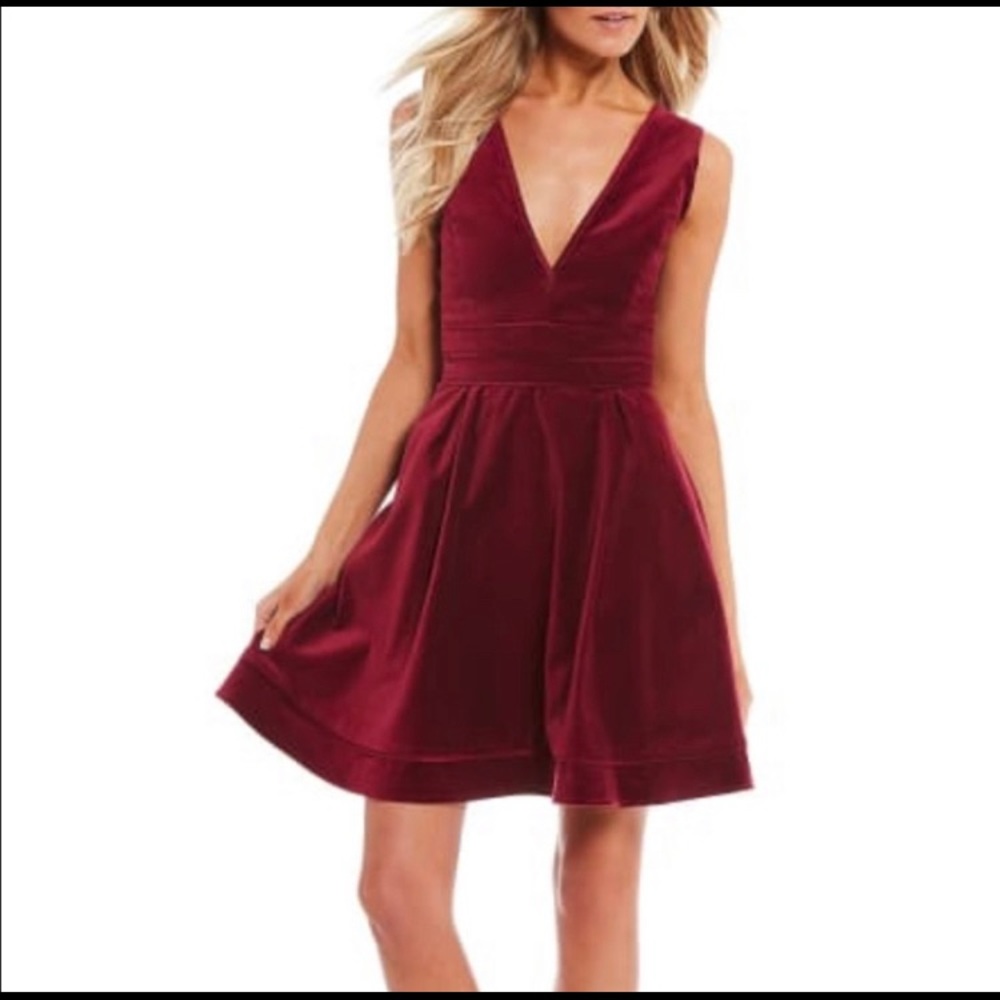 NWT Lauren James Morgan velvet dress in cranberry